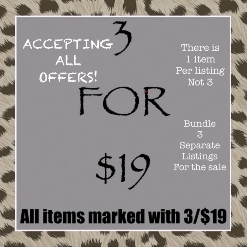 3 for $19 Sale